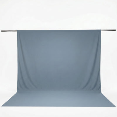 Blue-gray fabric photo backdrop with seamless floor and backdrop stand#whtbkgd