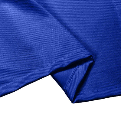 Blue ribbed fabric texture close-up with folded hem detail