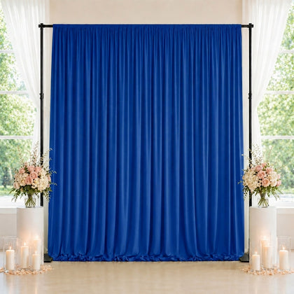 Spandex Backdrop Curtain Royal Blue 10ft x 10ft, 4-Way Stretch Wrinkle-Free Photo Booth Backdrop with Rod Pockets for Wedding & Events