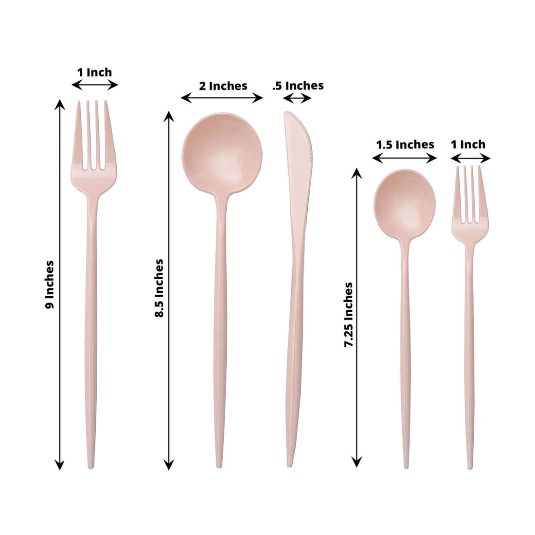 50 Pack Plastic Utensil Set Blush Pink | eFavormart