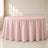 Blush polyester round tablecloth, 120 inches, seamless and durable.