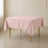 Blush polyester square table overlay 70"x70" for a stylish table setting.