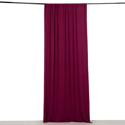Burgundy 4-Way Stretch Spandex Backdrop Drape Curtain, Wrinkle Free Event Divider Panel with Rod Pockets - 5ftx10ft