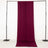 Burgundy fabric backdrop hanging from a black frame