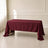 Burgundy rectangle tablecloth, 60"x126", durable and wrinkle-resistant.