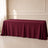 burgundy rectangle tablecloth on a light floor