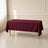 Burgundy wrinkle-resistant rectangle tablecloth 60"x102" on a table.