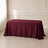 Burgundy polyester rectangle tablecloth 90"x132" with seamless finish.