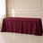 Burgundy polyester rectangle tablecloth 90"x156" with seamless finish.