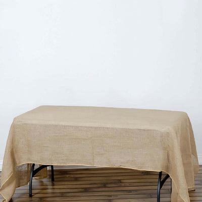 Burlap Jute Rectangle Tablecloth 60"x102" Natural - Rustic Boho Chic Table Linen