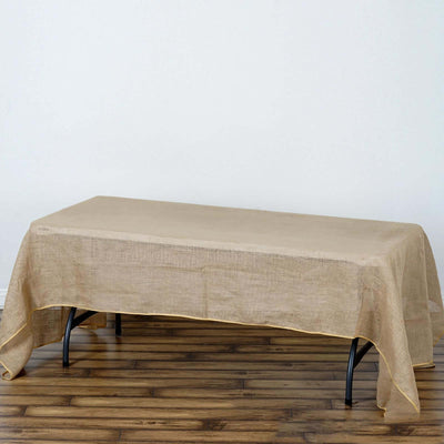Burlap Jute Rectangle Tablecloth 60"x126" Natural - Rustic Boho Chic Table Linen