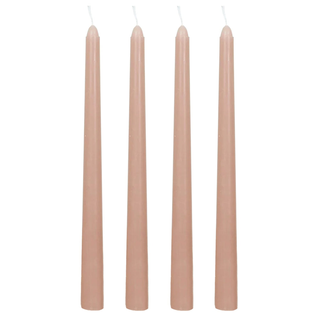 10Pack Dusty Rose Wax Taper Candles 10