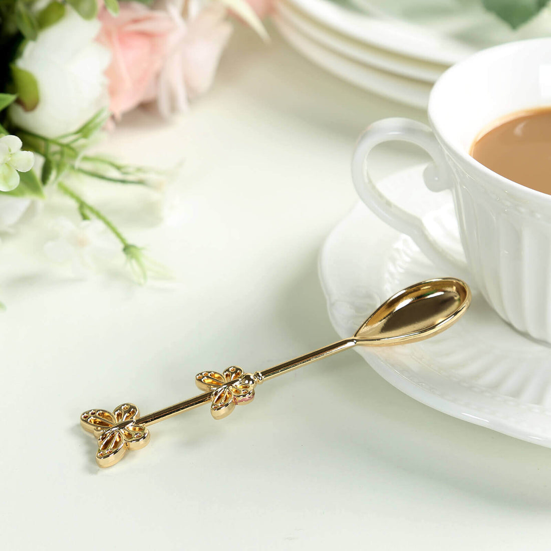Gold Butterfly Handle Coffee Spoon Gift Box | eFavormart