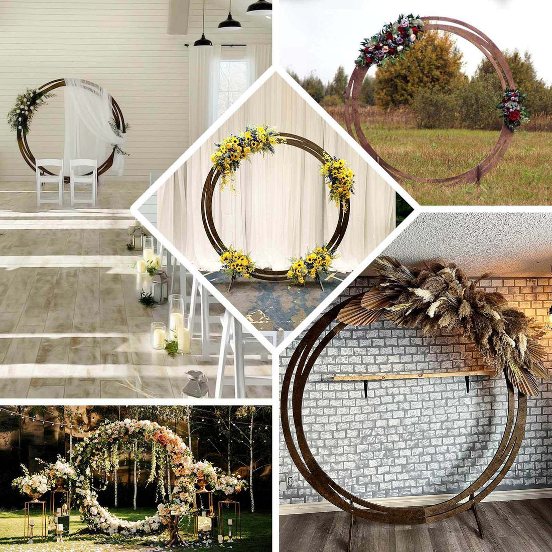 8ft Rustic Brown Wood Wedding Arch | eFavormart