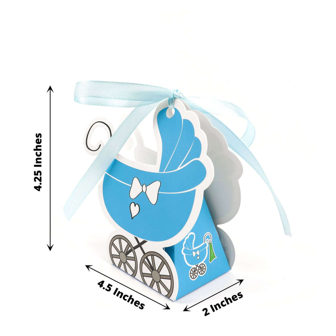 Light Blue Baby Paper Stroller Gift Boxes | eFavormart