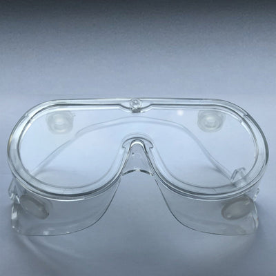 Clear safety goggles for eye protection in various settings