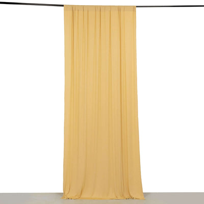 Champagne 4-Way Stretch Spandex Backdrop Drape Curtain, Wrinkle Free Event Divider Panel with Rod Pockets - 5ftx10ft