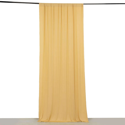 Champagne 4-Way Stretch Spandex Backdrop Drape Curtain, Wrinkle Free Event Divider Panel with Rod Pockets - 5ftx10ft