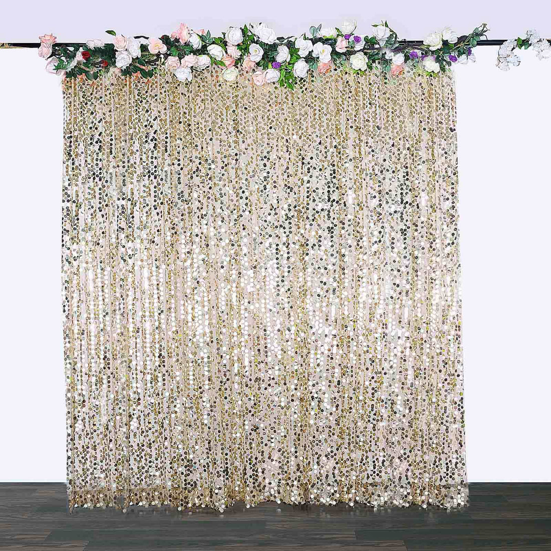 Champagne sequin backdrop curtain for graduation party photo booth