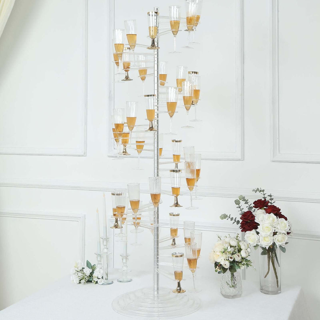 Acrylic Champagne Glass Holder 4.5ft Clear | eFavormart