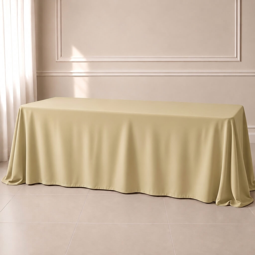 champagne seamless polyester rectangle tablecloth
