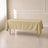 champagne rectangle tablecloth on a dining table