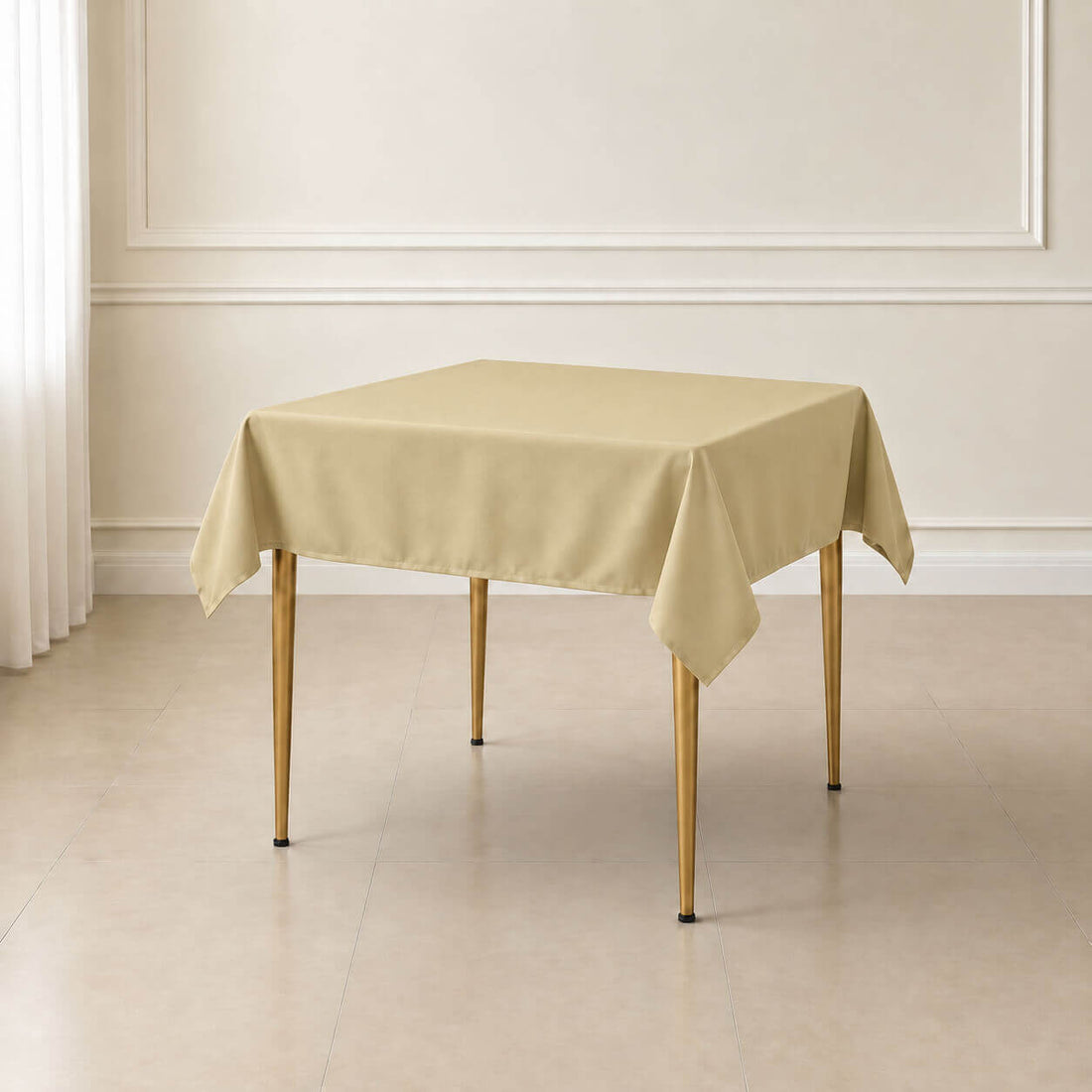 champagne polyester square tablecloth