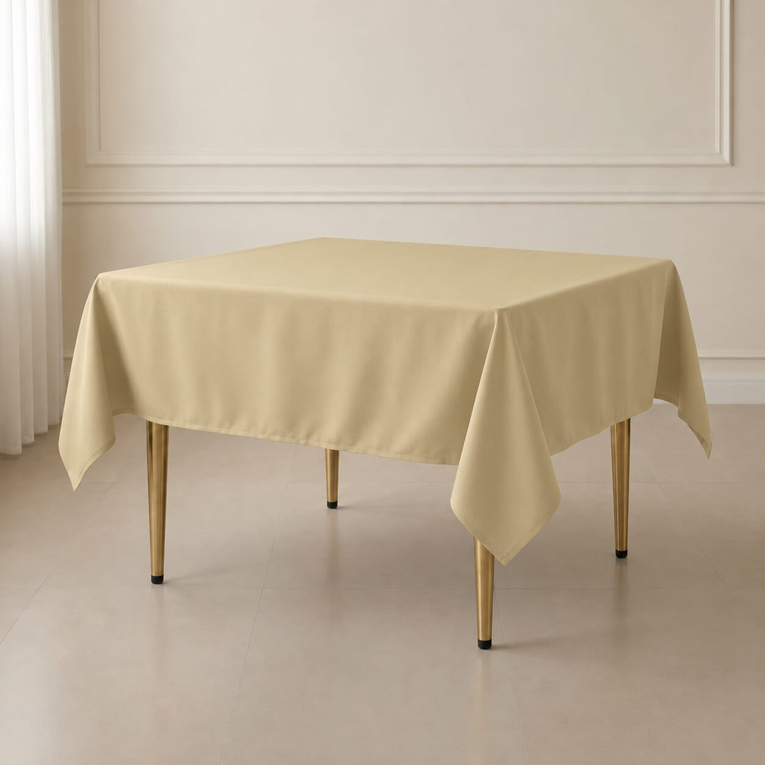 champagne premium polyester square tablecloth