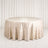 Champagne round banquet table with luxe jacquard tablecloth