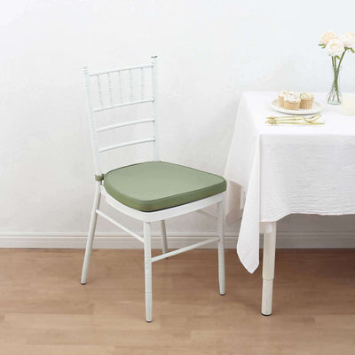 Chiavari Chair Pad Memory Foam 1.5" Thick with Ties Dusty Sage Green - Removable Cover