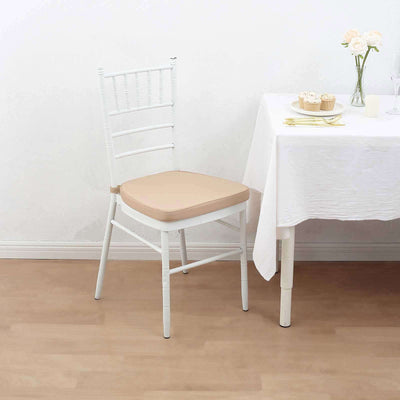 Chiavari Chair Pad Memory Foam 1.5" Thick with Ties Nude - Removable Cover