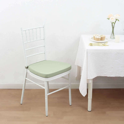 Chiavari Chair Pad Memory Foam 1.5" Thick with Ties Sage Green - Removable Cover