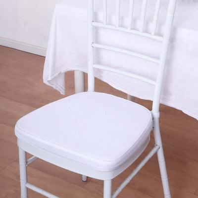Chiavari Chair Pad Memory Foam 1.5" Thick with Ties White - Removable Cover for Weddings & Events