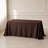Chocolate polyester tablecloth 90"x132" with seamless finish.