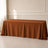 Cinnamon brown polyester rectangle tablecloth 90"x156" with seamless finish.