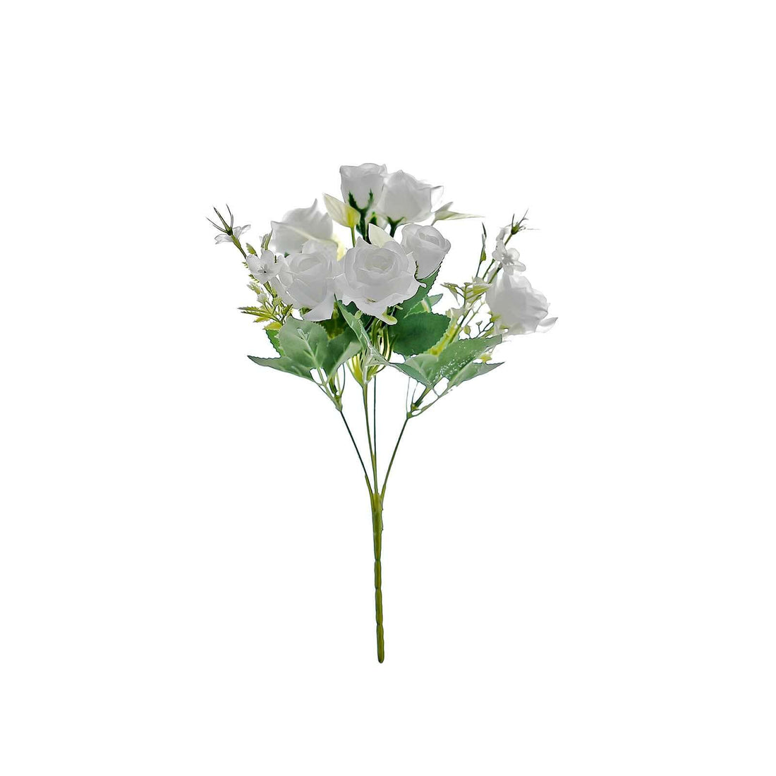 12 White Real Touch Silk Rose Bouquets | eFavormart