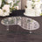 Acrylic cake display stand with holes and clear legs, ideal for showcasing desserts.