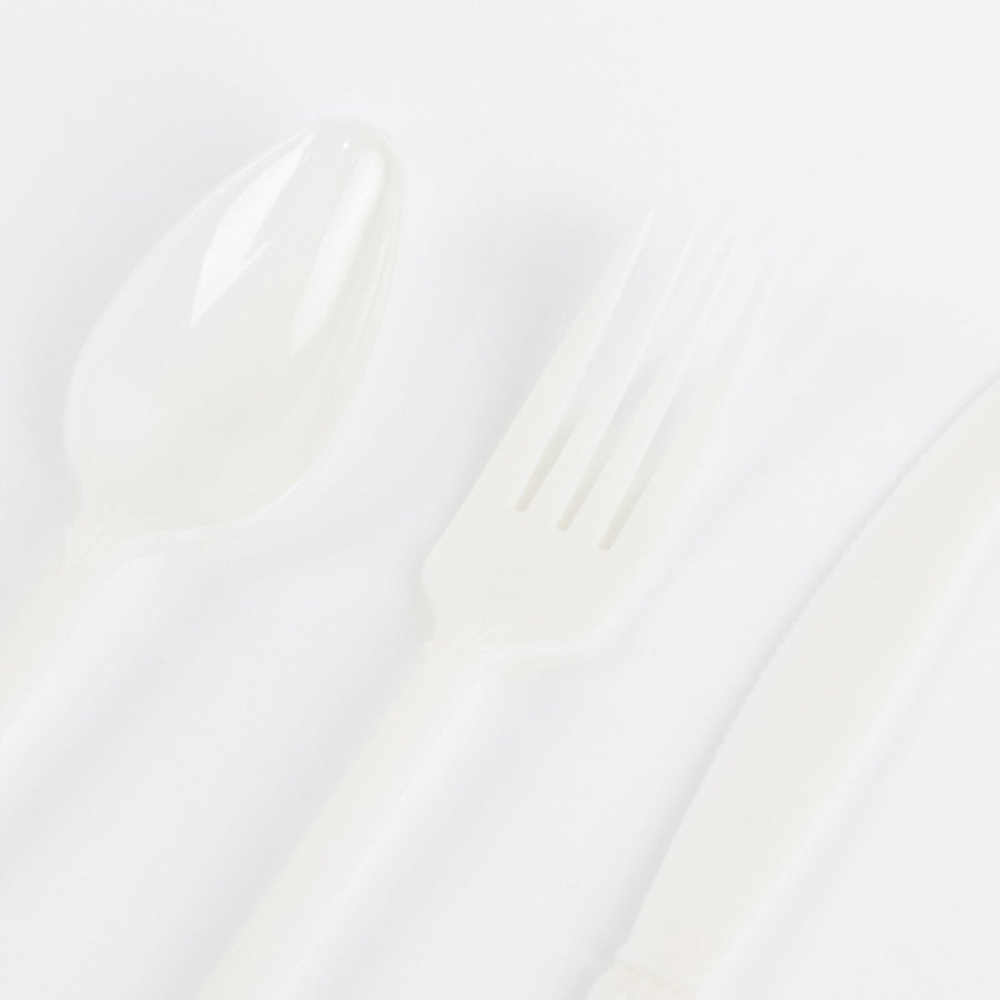 Plastic Silverware Set 72 Pcs Ivory in Baroque Style | eFavormart