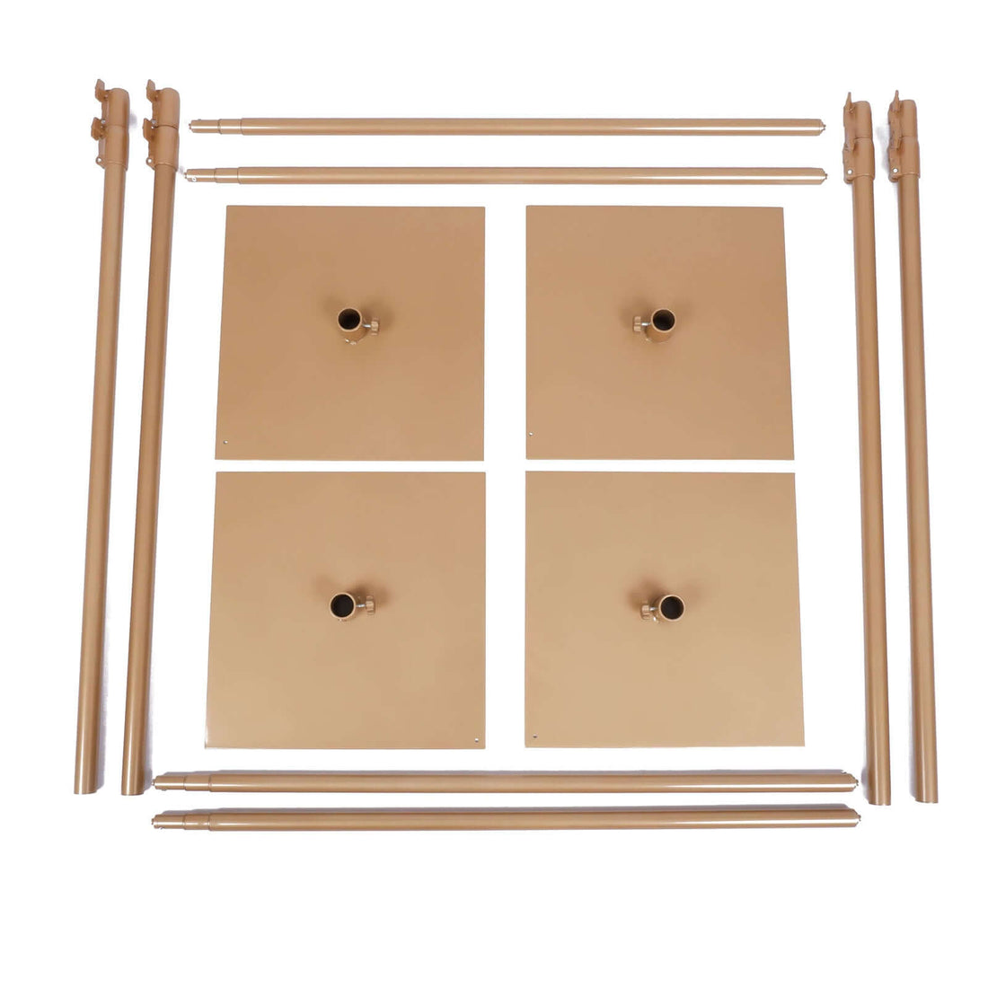 10ft 4-Post Gold Metal Backdrop Stand | eFavormart