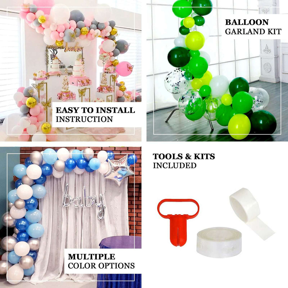 100-Pack DIY Balloon Garland Arch Kit | eFavormart