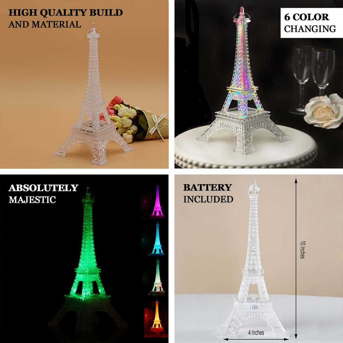 Color Changing Eiffel Tower LED Light 10