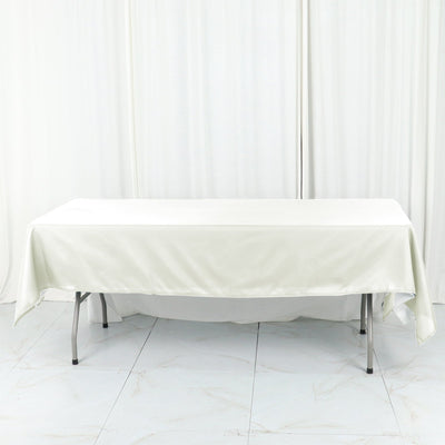 Cotton Blend Rectangle Tablecloth 60"x102" Ivory Wrinkle-Resistant Fabric - Stylish Table Cover