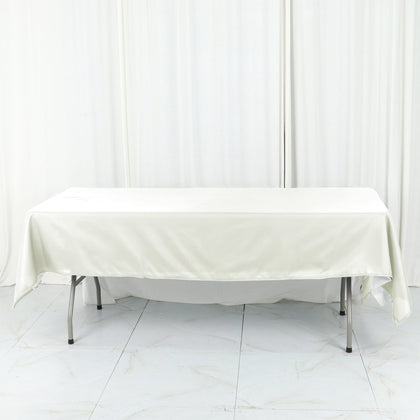 Cotton Blend Rectangle Tablecloth 60"x102" Ivory Wrinkle-Resistant Fabric - Stylish Table Cover