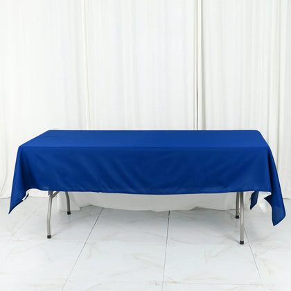 Cotton Blend Rectangle Tablecloth 60"x102" Royal Blue Wrinkle-Resistant Fabric - Stylish Table Cover