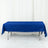Blue tablecloth draped over a table in a studio setting.
