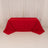 Red tablecloth draped over a table against a plain background