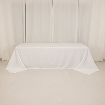 Cotton Blend Rectangle Tablecloth 90"x156" White with Seamless Wrinkle-Resistant Finish - Ideal for Banquets and Special Events