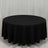 Black round tablecloth on a plain backdrop