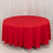 Red round tablecloth draped elegantly on a table.
