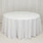 White round tablecloth draping over a circular table in a studio setting.